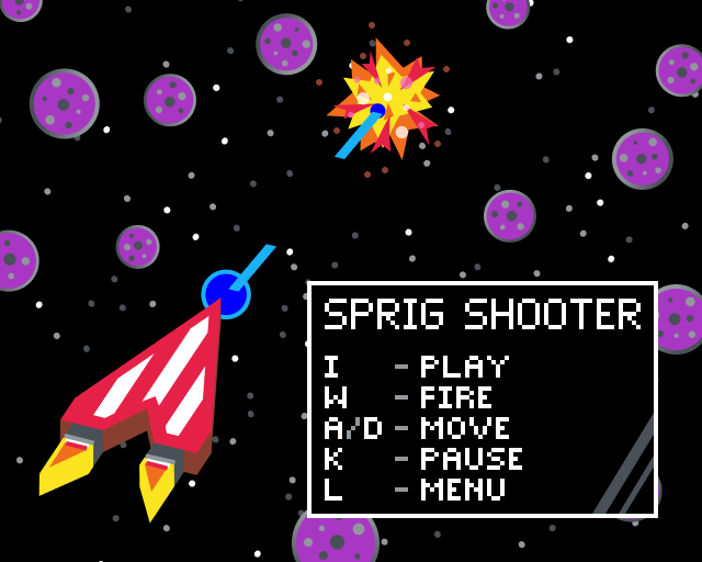 The play screen and thumbnail for Sprig Shooter